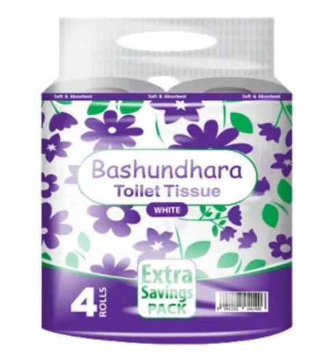 Bashundhara Toilet Tissue White Extra Savings Pack 4 pcs