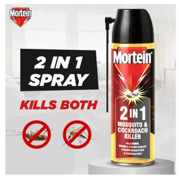 Mortein 2 in 1 Mosquito & Cockroach Killer Aerosol Spray 400 ml